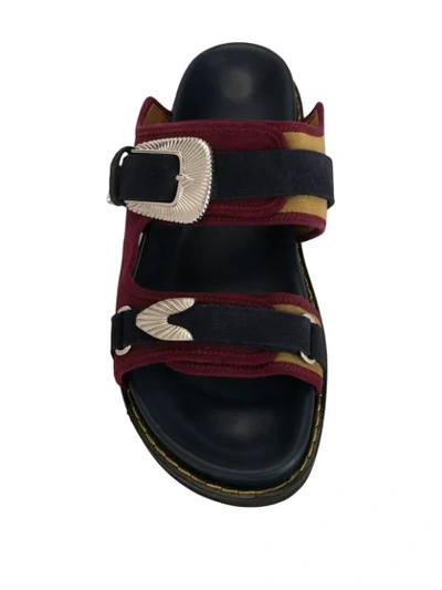 Shop Toga Virilis Buckle-embellished Sandals In Burgundy