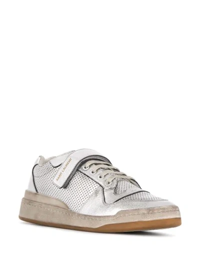 Shop Saint Laurent Sl24 Low-top Sneakers In Silver