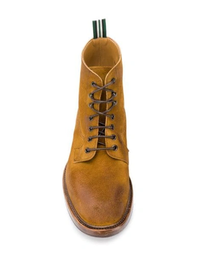 Shop Green George Lace-up Ankle Boots In Brown