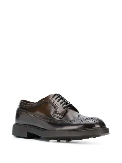 Shop Doucal's Brogue-style Lace Up Shoes In Brown