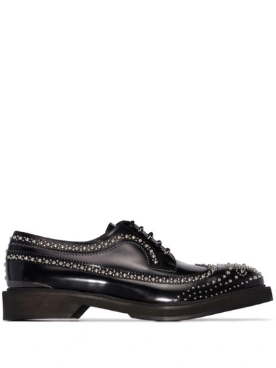 Shop Alexander Mcqueen Studded Lace-up Brogues In Black