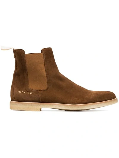 Shop Common Projects Chelsea Boots In Brown