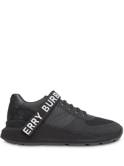 Shop Burberry Sneakers Mit Netzeinsatz In Black