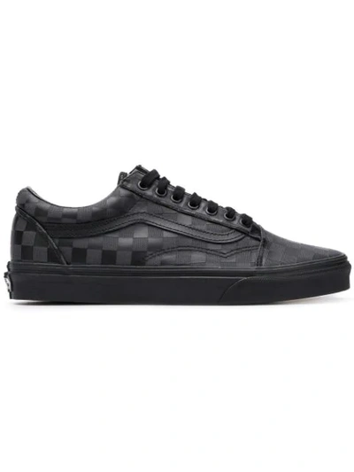 Shop Vans Check Lace-up Sneakers - Black
