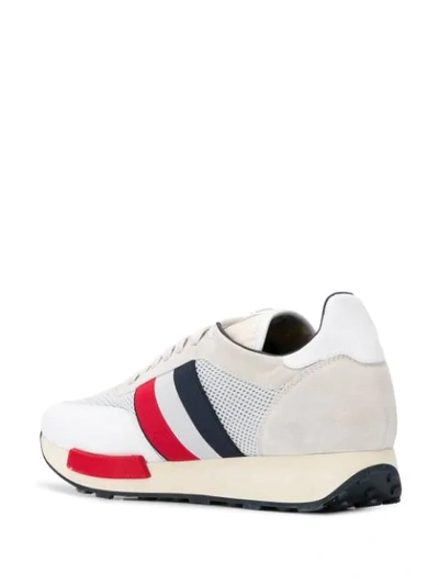 Shop Moncler Mesh Panelled Sneakers In 002 White