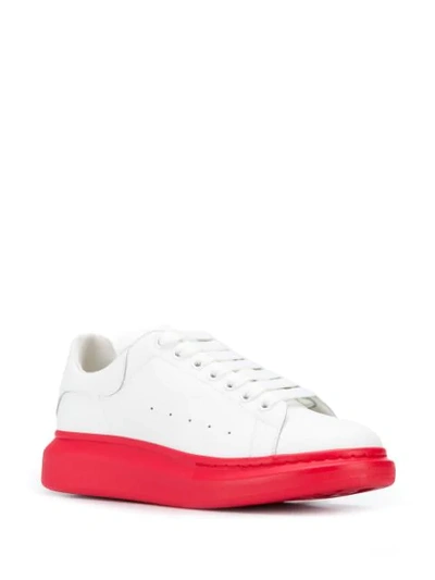 Shop Alexander Mcqueen Contrast Platform Low Sneakers In White
