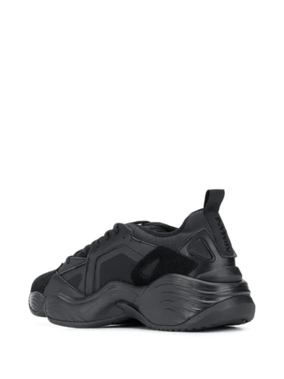 Shop Emporio Armani Logo Low-top Sneakers In Black