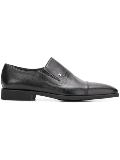 Shop Moreschi Almond Toe Loafers In Black