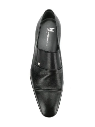 Shop Moreschi Almond Toe Loafers In Black