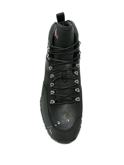 Shop Roa Leather Lace-up Boots In Black