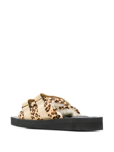 Shop Suicoke Leopard Sandals In Brown