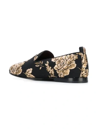 Shop Dolce & Gabbana Flat Jacquard Loafers - Black