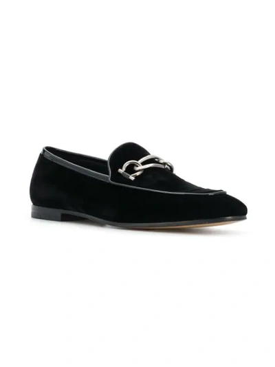 Shop Ferragamo Gancini Chain Loafers In Black