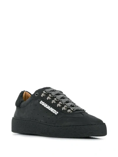 Shop Dsquared2 Logo Patch Sneakers In Black