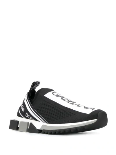 Shop Dolce & Gabbana Sorrento Slip-on Logo Sneakers In Black