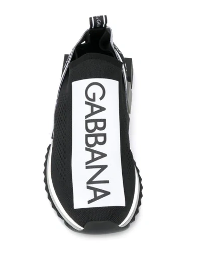 Shop Dolce & Gabbana Sorrento Slip-on Logo Sneakers In Black