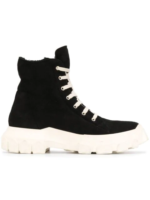 rick owens shearling boots