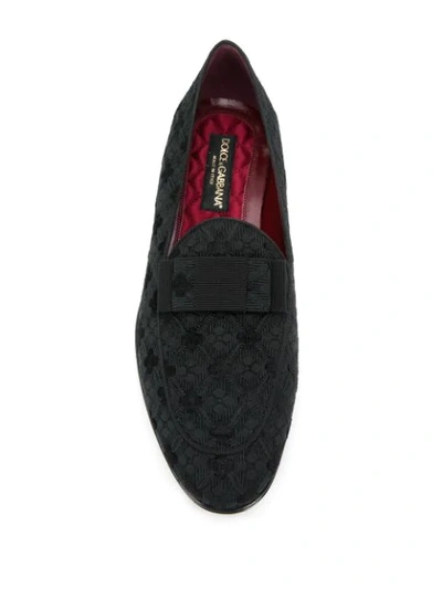 Shop Dolce & Gabbana Vivaldi Textured Loafers In Black