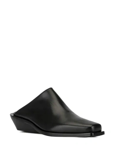 ANN DEMEULEMEESTER SQUARE TOE LOAFERS - 黑色