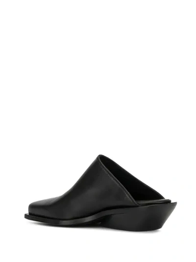 Shop Ann Demeulemeester Square Toe Slippers In Black