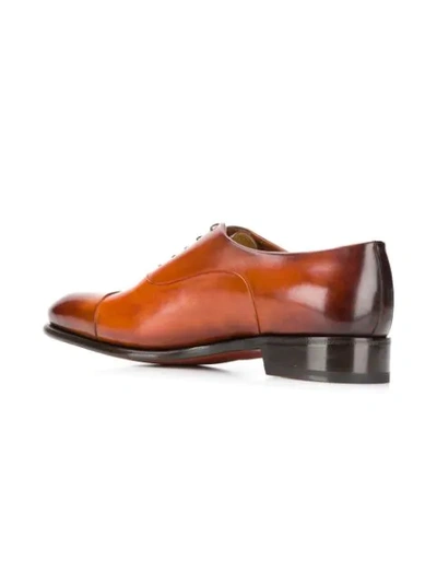 Shop Santoni 5 Hole Oxford Shoes In Brown
