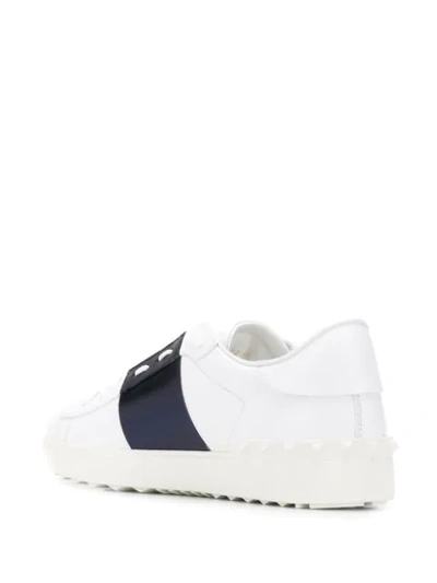 Shop Valentino Rockstud Low-top Colour-block Sneakers In White