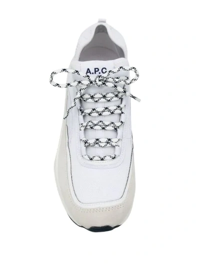 Shop Apc Logo Print Low Top Sneakers In White