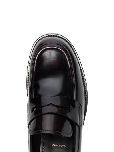 Shop Prada Brown Classic Leather Loafers
