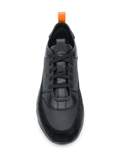 Shop Santoni Low Top Lace Up Sneakers In Black