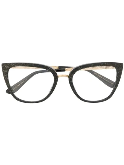 Shop Dolce & Gabbana Cat-eye Shaped Glasses In Black