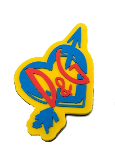 Shop Dolce & Gabbana Heart Logo Sorrento Dgpatch In Yellow