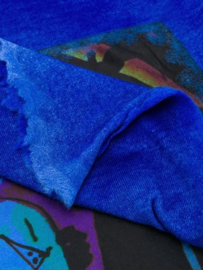 Shop Avant Toi Abstract Print Scarf In Blue