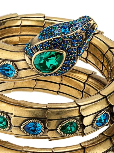 Shop Gucci Wrap-around Snake Bracelet In Gold