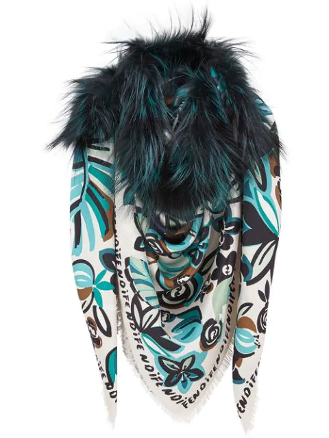 fendi touch of fur shawl