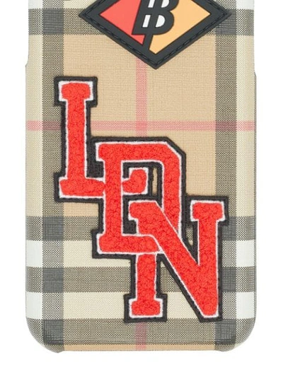 Shop Burberry Logo Graphic Vintage Check Iphone X/xs Case In Neutrals