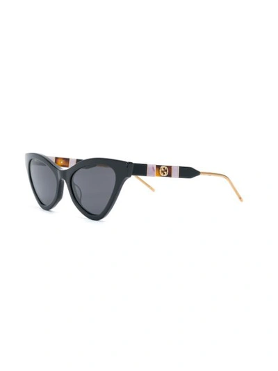 Shop Gucci Interlocking G Sunglasses In Black