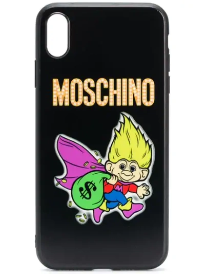Shop Moschino Troll Print Iphone Xs Max Case In Black