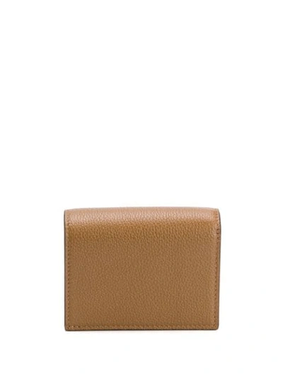 Shop Gucci Zumi Grainy Leather Card Case Wallet In Neutrals