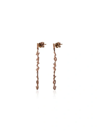 Shop Shay 18k Rose Gold Love Hate Diamond Earrings - Metallic