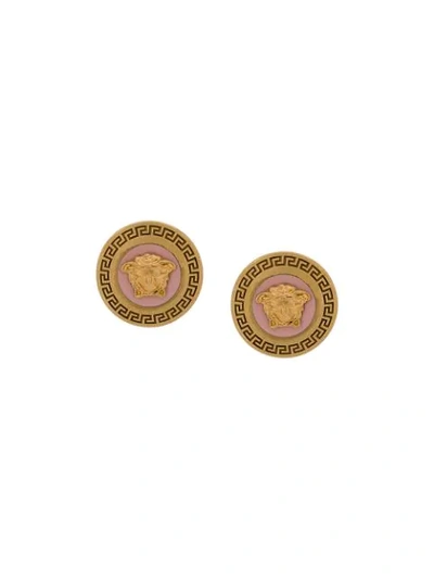Shop Versace Medusa Tribute Stud Earrings In Gold