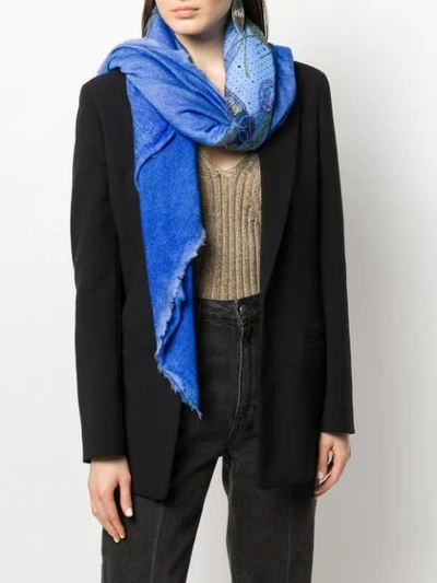 Shop Avant Toi Studded Padded Scarf In Blue