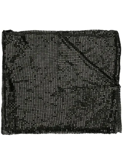 Shop Tom Ford Metallic Mesh Scarf In Black