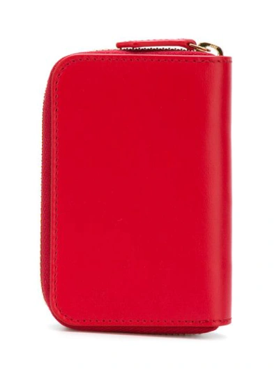 Shop Versace All Around Zip Cardholder In Red