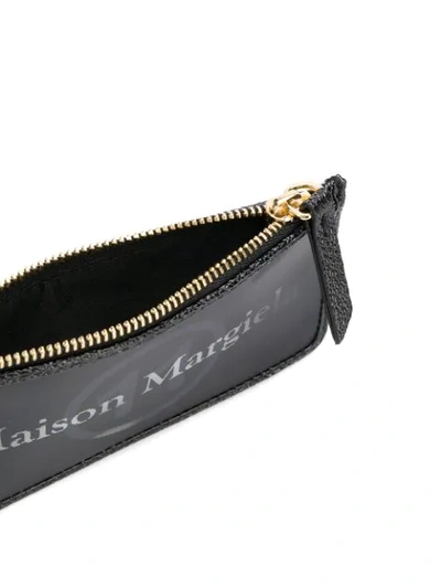 Shop Maison Margiela Logo Print Purse In Black