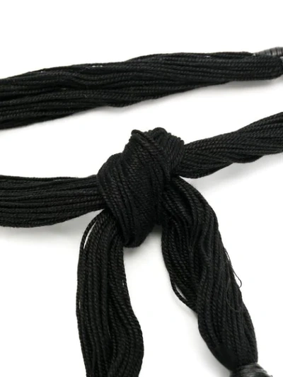 Shop Saint Laurent Tassel Knot Belt In Black