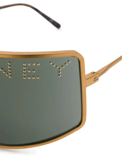 Shop Stella Mccartney Embellished Logo Sunglasses In Green