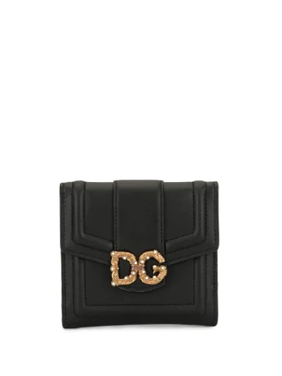 Shop Dolce & Gabbana Dg Amore Flap Wallet In Black