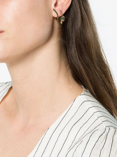 Shop Yvonne Léon Green Bo Ligne Gold Single Earring