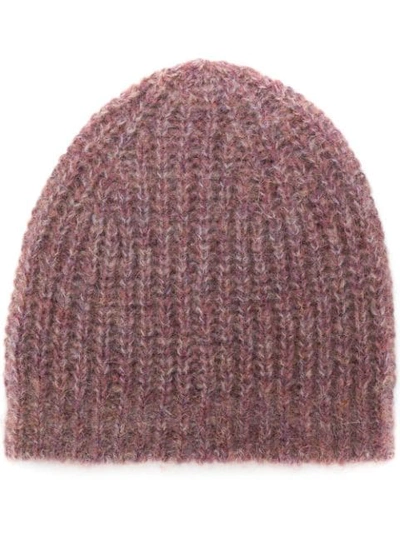Shop Isabel Marant Ribbed Knit Beanie In Pink