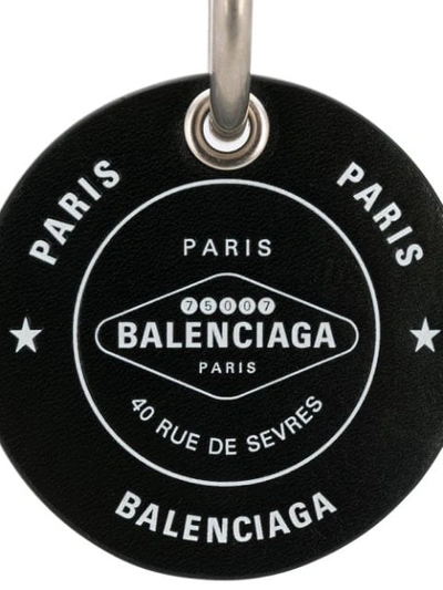 Shop Balenciaga Casino Chip Keyring In Black